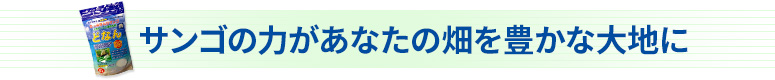 サンゴの力があなたの畑を豊かな大地に